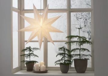 Lysa Stor adventsstjärna 80 cm - Jullampa i papper - Vit - Belysning - Julbelysning - Adventsstjärna