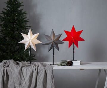 Mixa Adventsstjärna på Fot 50 cm – Jullampa i papper / metall - Vit med svart fot - Belysning - Julbelysning - Adventsstjärna