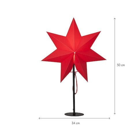 Mixa Stjärna på fot 50 cm - röd med svart fot - Belysning - Julbelysning - Jullampor