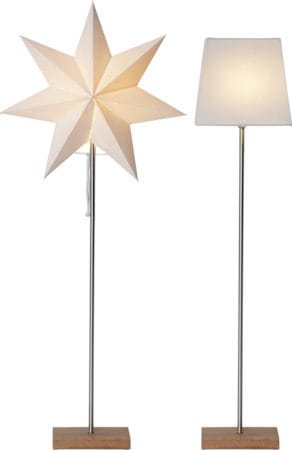 Moa Fot, skärm & stjärna 82 cm - vit och ek - Belysning - Julbelysning - Jullampor