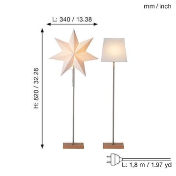 Moa Fot, skärm & stjärna 82 cm - vit och ek - Belysning - Julbelysning - Jullampor