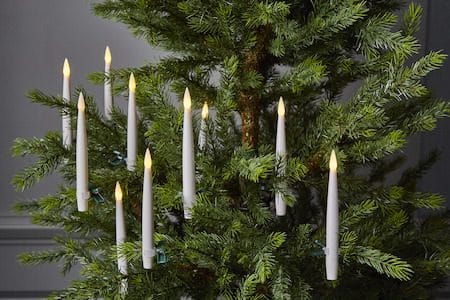 Paulina LED Antikljus 11,5 cm - vit och grön - Belysning - Julbelysning - Jullampor