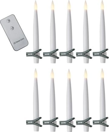 Paulina LED Antikljus 11,5 cm - vit och grön - Belysning - Julbelysning - Jullampor