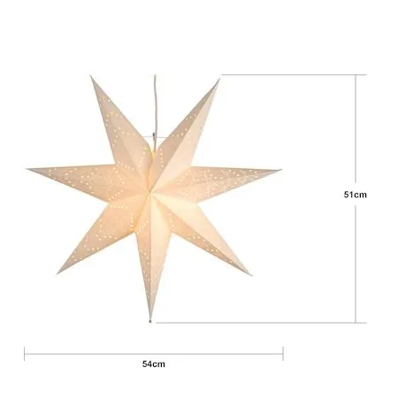 Sensy Pappersstjärna 54 cm med Sladdställ E14 - Vit - Belysning - Julbelysning - Adventsstjärna