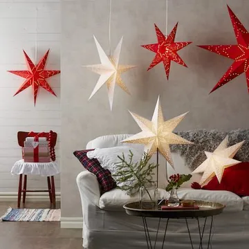 Sensy Pappersstjärna 54 cm med Sladdställ E14 - Vit - Belysning - Julbelysning - Adventsstjärna