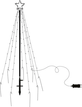 Spiky Utomhusdekoration belysning julgran 100x235 cm, svart
