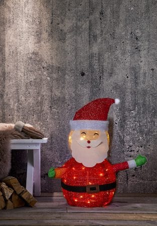 Tecidy Juldekoration Tomte 70 cm 45 LED Batteridriven - Röd|Vit|Grön - Belysning - Julbelysning - Julbelysning utomhus