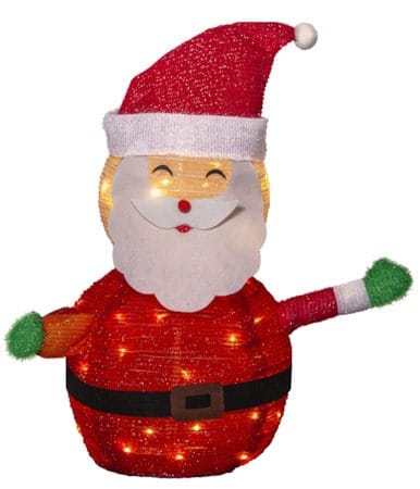 Tecidy Juldekoration Tomte 70 cm 45 LED Batteridriven, Röd|Vit|Grön