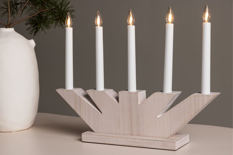 Verbier Adventsljusstake  41 cm - Vit - Belysning - Julbelysning - Jullampor
