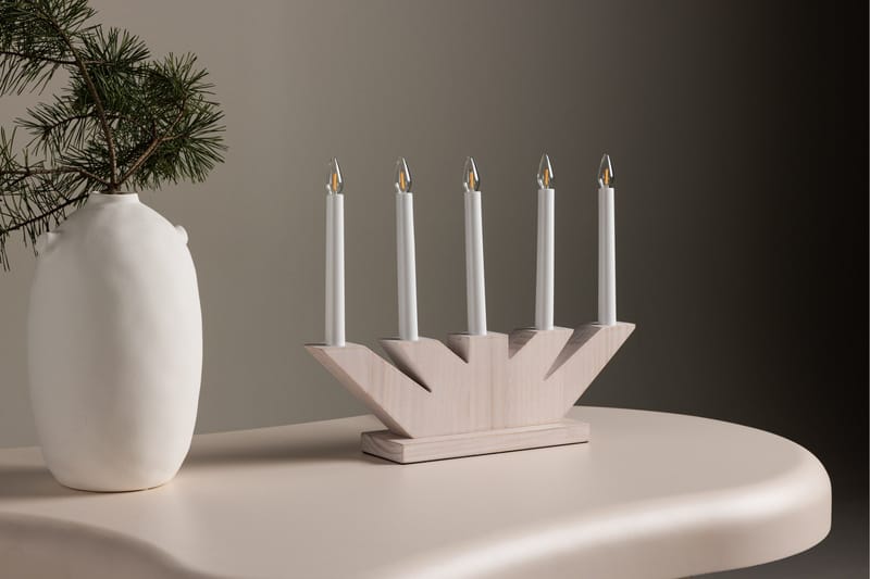 Verbier Adventsljusstake  41 cm - Vit - Belysning - Julbelysning - Jullampor