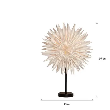 Winter Stjärna på fot 40 cm - vit med guldprickar/svart fot - Belysning - Julbelysning - Jullampor