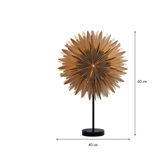 Winter Stjärna på fot 40 cm - beige med guldprickar/svart fot - Belysning - Julbelysning - Jullampor