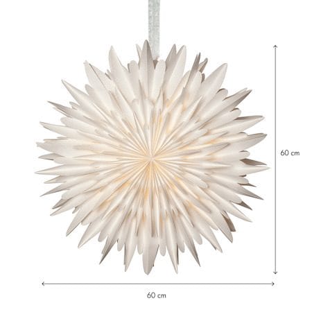Winter Pappersstjärna 60 cm - Vit med guldprickar - Belysning - Julbelysning - Jullampor