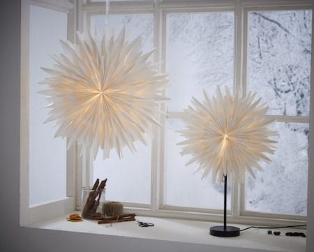 Winter Pappersstjärna 60 cm - Vit med guldprickar - Belysning - Julbelysning - Jullampor