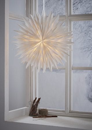 Winter Pappersstjärna 60 cm - Vit med guldprickar - Belysning - Julbelysning - Jullampor