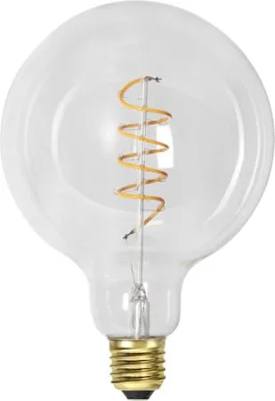 LED-lampa E27 G125 DecoSpiral 2100K 270 lm 3-stegsdimring med minne, Transparent