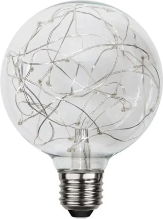 LED-lampa E27 G95 Decoled Dew Drop 25 LED, Transparent / Silver