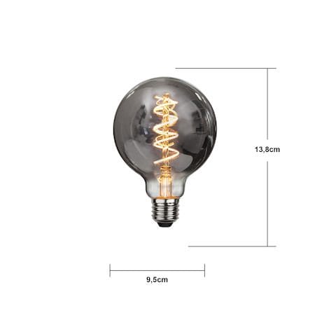 LED-lampa E27 G95 Decoled Spiral 2100K 50 lm Dimbar - Rökgrå - Belysning - Glödlampor & ljuskällor - Glödlampor