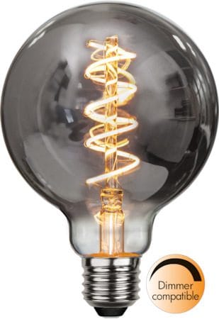 LED-lampa E27 G95 Decoled Spiral 2100K 50 lm Dimbar - Rökgrå - Belysning - Glödlampor & ljuskällor - Glödlampor