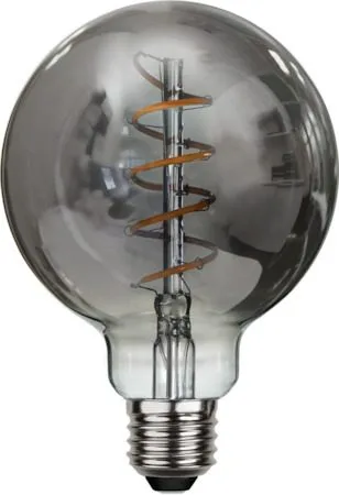 LED-lampa E27 G95 Decoled Spiral 2100K 50 lm Dimbar, Rökgrå
