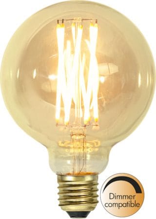 LED-lampa E27 G95 Vintage Gold 1800K 240lm Dimbar - Bärnsten - Belysning - Glödlampor & ljuskällor - Glödlampor