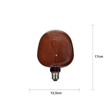 LED-lampa E27 Glob 125 Decoled Apple 17 cm - Mörkbrun - Belysning - Glödlampor & ljuskällor - Glödlampor