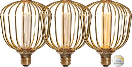 LED-lampa E27 Glob 125 Decoled Metal Basket 3-stegsdimring - Guld - Belysning - Glödlampor & ljuskällor - Glödlampor