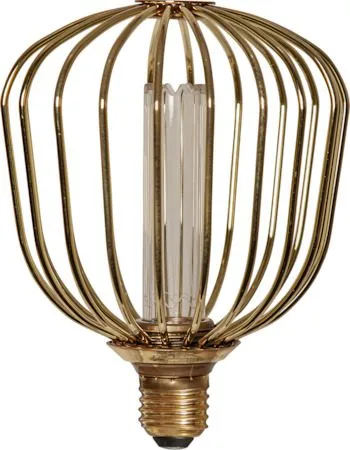 LED-lampa E27 Glob 125 Decoled Metal Basket 3-stegsdimring - Guld - Belysning - Glödlampor & ljuskällor - Glödlampor