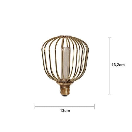 LED-lampa E27 Glob 125 Decoled Metal Basket 3-stegsdimring - Guld - Belysning - Glödlampor & ljuskällor - Glödlampor
