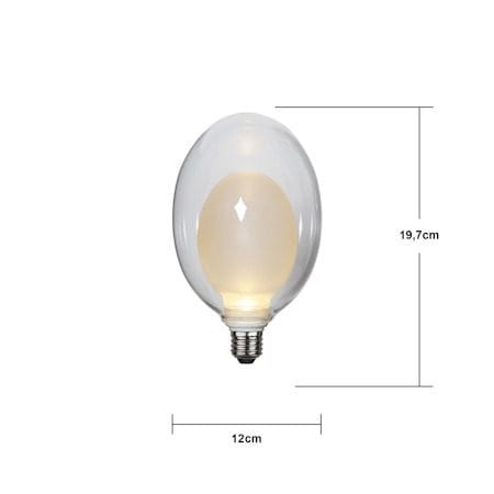 LED-lampa E27 Space Äggformad 2700K 350 lm 3-stegsdimring - Transparent / Vit - Belysning - Glödlampor & ljuskällor - Glödlampor
