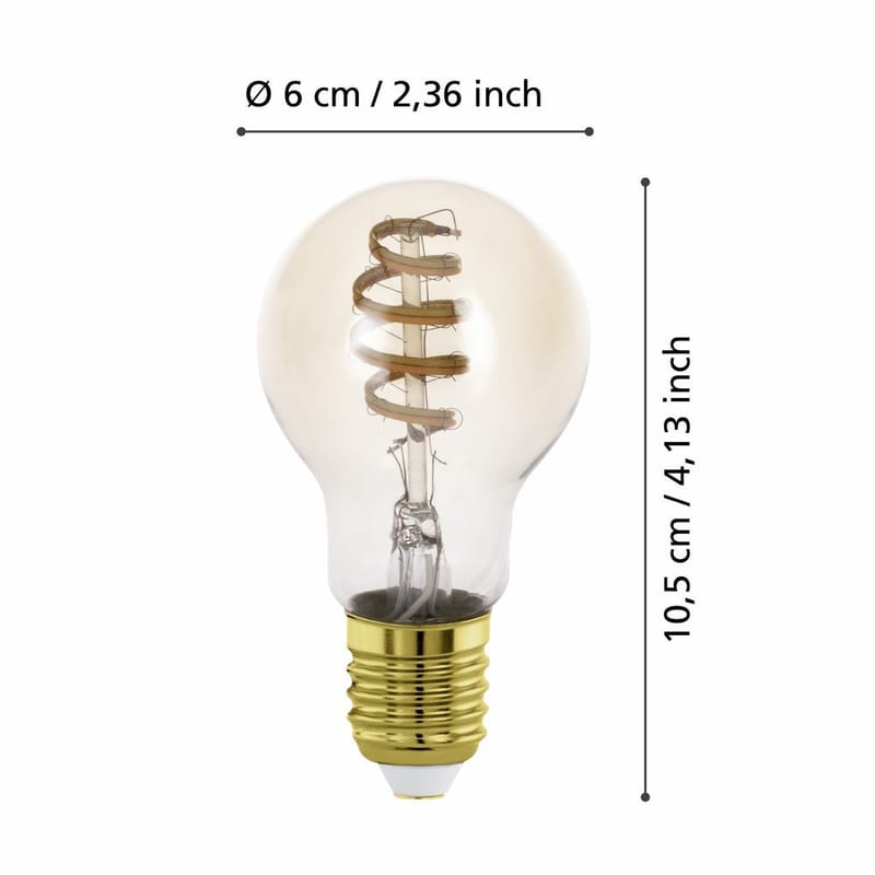 Ljuskälla 2xLM-ZIG-CCT E27 A60 4,9W Amber + Brytare - 6 cm - Belysning - Glödlampor & ljuskällor - Glödlampor