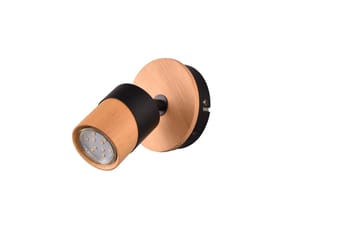 Aruni spotlight 1L GU10 trä/ mattsvart - Matt svart - Belysning - Spotlights & downlights - Downlight 230v
