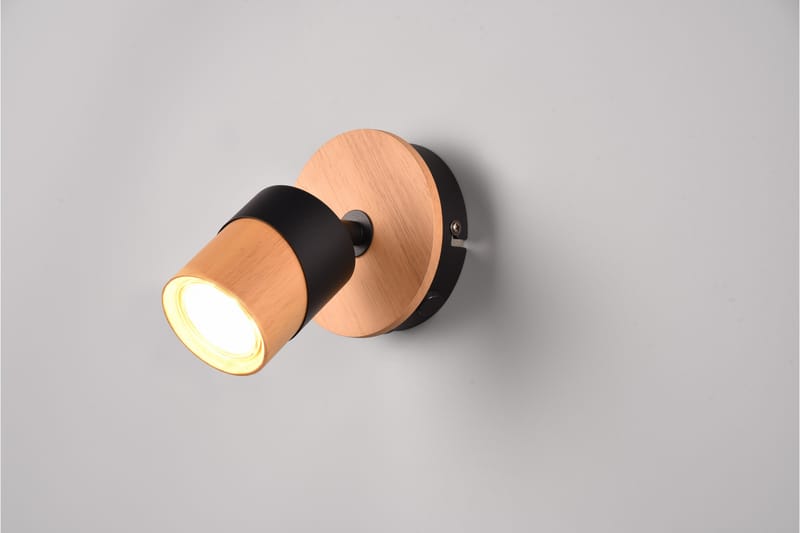 Aruni spotlight 1L GU10 trä/ mattsvart - Matt svart - Belysning - Spotlights & downlights - Downlight 230v