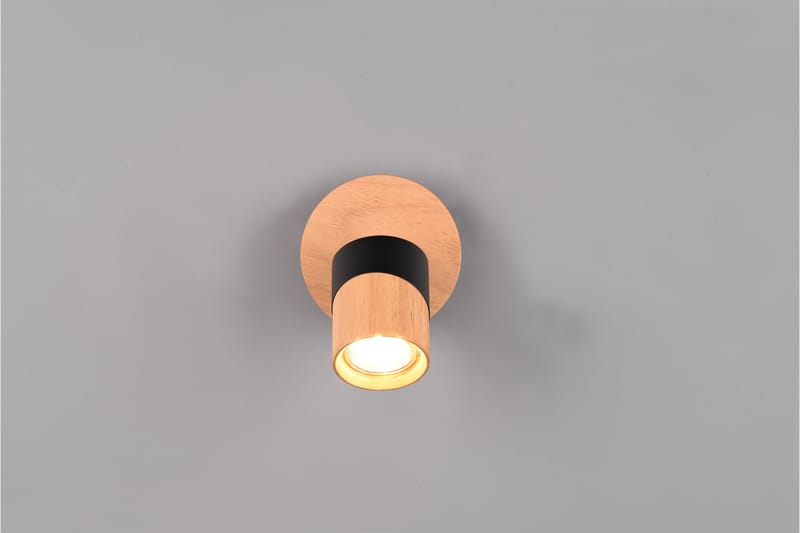 Aruni spotlight 1L GU10 trä/ mattsvart - Matt svart - Belysning - Spotlights & downlights - Downlight 230v