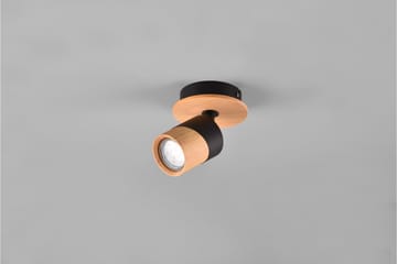 Aruni spotlight 1L GU10 trä/ mattsvart - Matt svart - Belysning - Spotlights & downlights - Downlight 230v