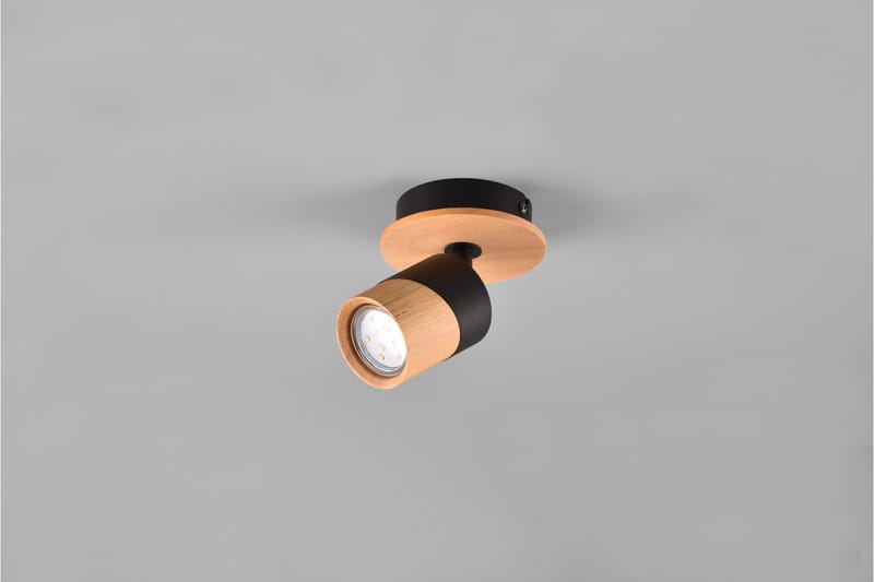 Aruni spotlight 1L GU10 trä/ mattsvart - Matt svart - Belysning - Spotlights & downlights - Downlight 230v