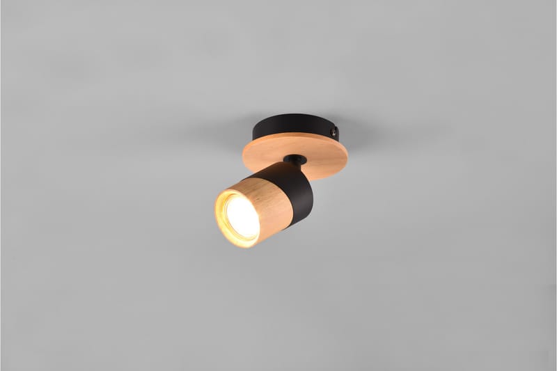 Aruni spotlight 1L GU10 trä/ mattsvart - Matt svart - Belysning - Spotlights & downlights - Downlight 230v