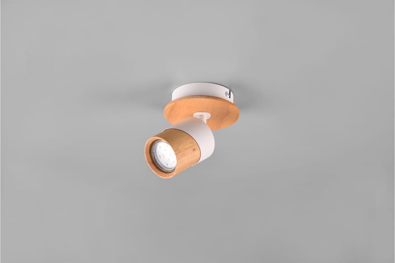 Aruni Spotlight 1L GU10 trä/mattvit - Trä/Matt vit - Belysning - Lampor & belysning inomhus - Hall lampa