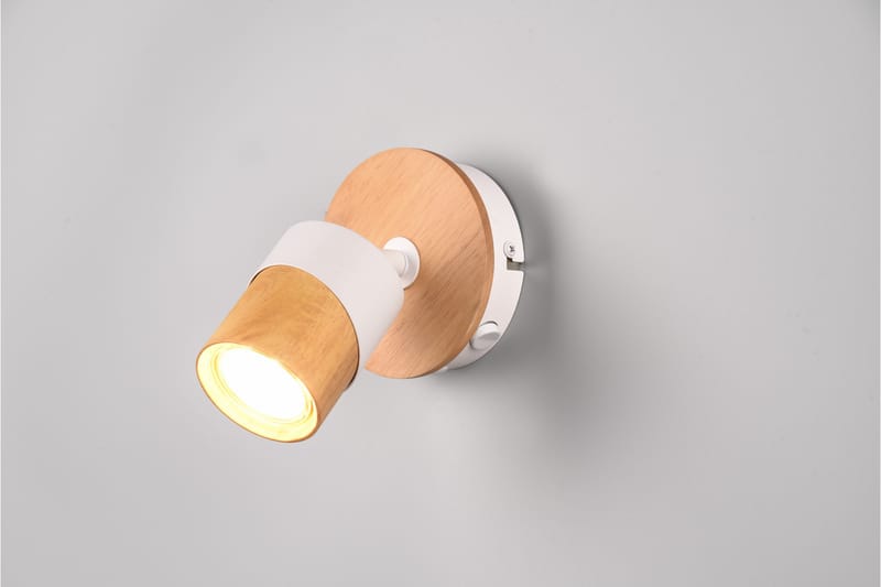 Aruni Spotlight 1L GU10 trä/mattvit - Trä/Matt vit - Belysning - Lampor & belysning inomhus - Hall lampa