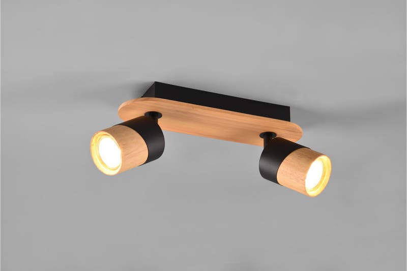 Aruni spotlight 2L GU10 trä/ mattsvart - Matt svart - Belysning - Spotlights & downlights - Downlight 230v
