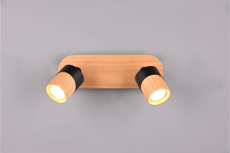 Aruni spotlight 2L GU10 trä/ mattsvart - Matt svart - Belysning - Spotlights & downlights - Downlight 230v