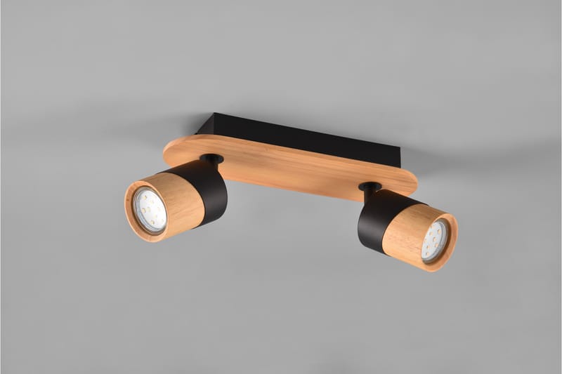 Aruni spotlight 2L GU10 trä/ mattsvart - Matt svart - Belysning - Spotlights & downlights - Downlight 230v