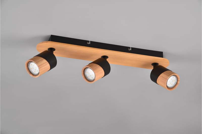 Aruni spotlight 3L GU10 trä/ mattsvart - Matt svart - Belysning - Spotlights & downlights - Downlight 230v