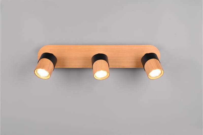 Aruni spotlight 3L GU10 trä/ mattsvart - Matt svart - Belysning - Spotlights & downlights - Downlight 230v