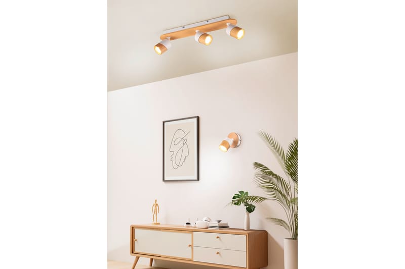 Aruni spotlight 3L GU10 trä/mattvit - Trä/Matt vit - Belysning - Spotlights & downlights - Downlight 230v