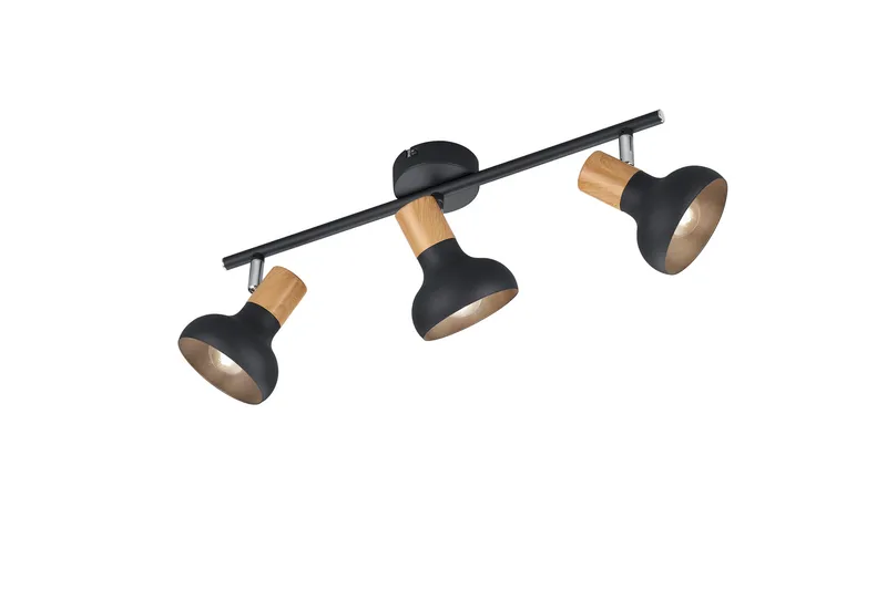 Latika Spotlight 3L E14 mattsvart/ trä, Matt svart/Trä