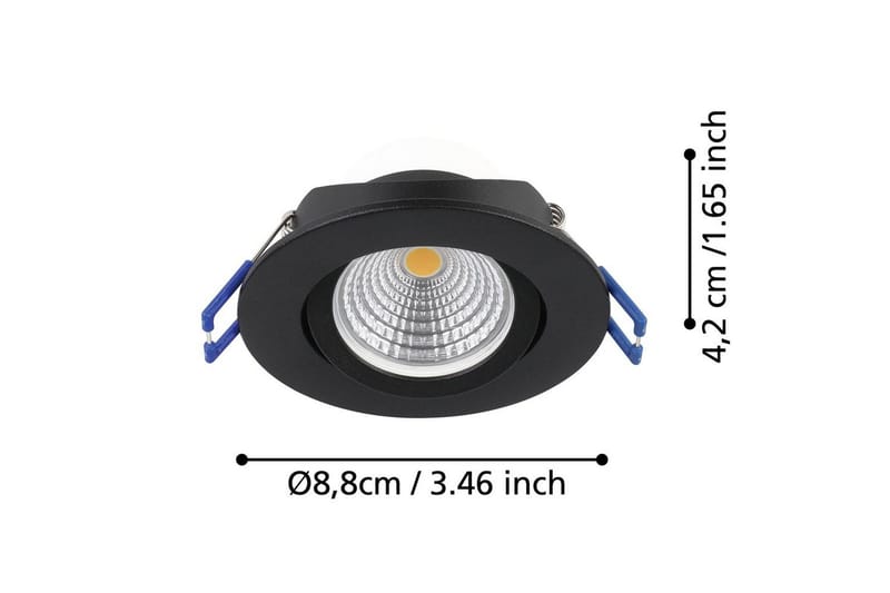Infälld Lampa Eglo Saliceto 3 st Ø88 mm 2700K Svart - Svart - Belysning - Spotlights & downlights - LED downlight