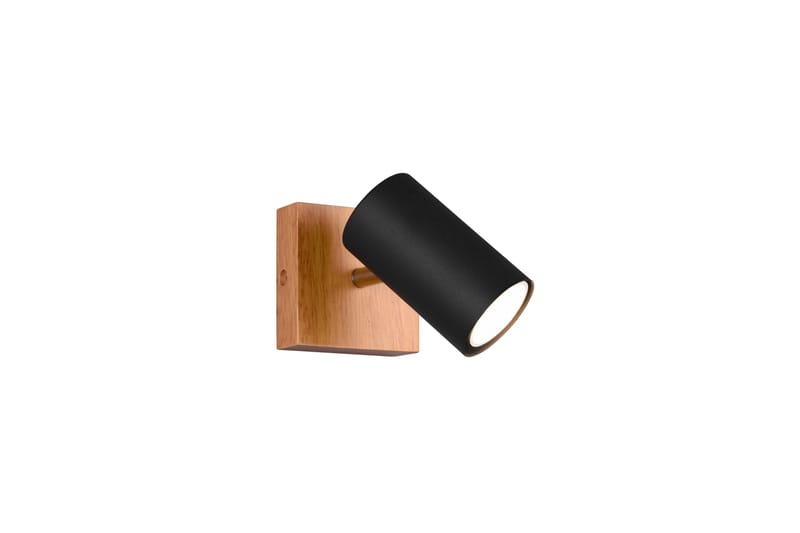 Marley spot 1L GU10 mattsvart/ trä - Matt svart/Natur - Belysning - Spotlights & downlights - Väggspotlight