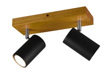 Marley spot 2L GU10 mattsvart/ trä - Matt svart/Natur - Belysning - Spotlights & downlights