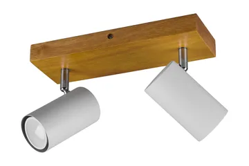 Marley spot 2L GU10 mattvit/ trä - Matt vit/Trä - Belysning - Spotlights & downlights